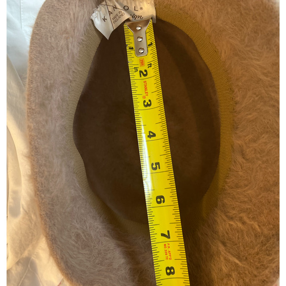 Vintage KANGOL Furgora Hat Tan Angora Rabbit Fur Bucket Hat Made in England Boho - Picture 4 of 8
